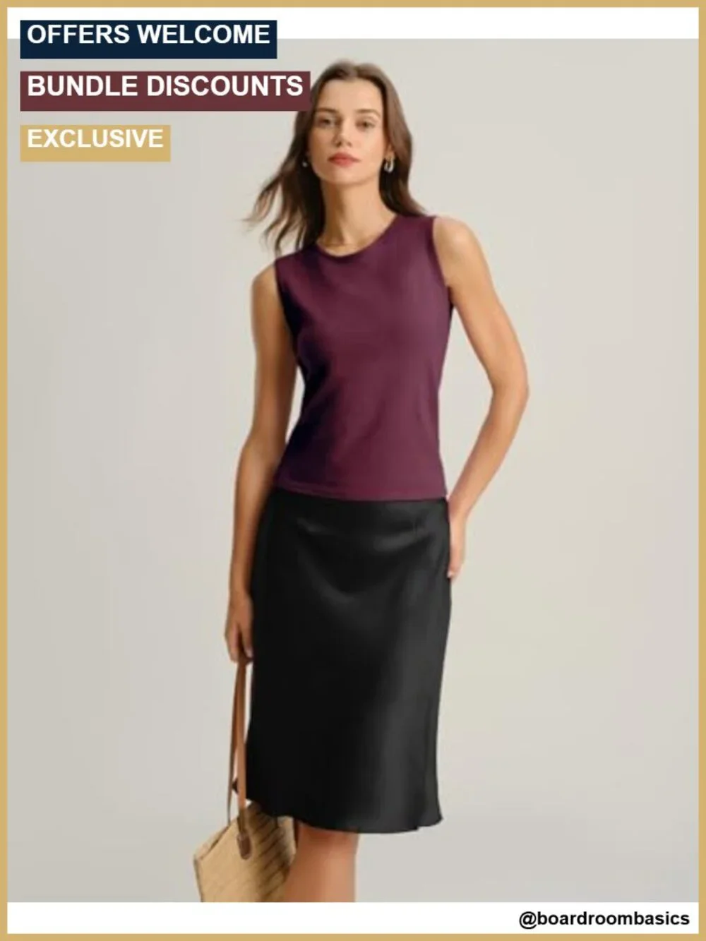 A-Line High Waist Midi Skirt Acetate Blend Office Pencil Skirt Knee-Length